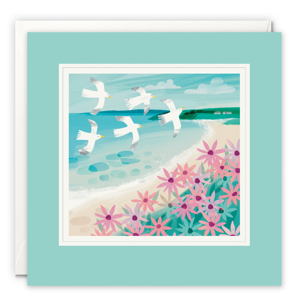 L4830 - Gulls at Gylly Beach Paintworks Card