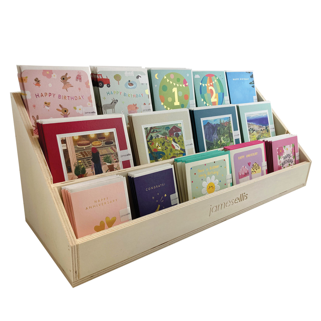 Wooden Display Box for Cards & Notebooks - 67cm wide (FREE with £250+ orders)