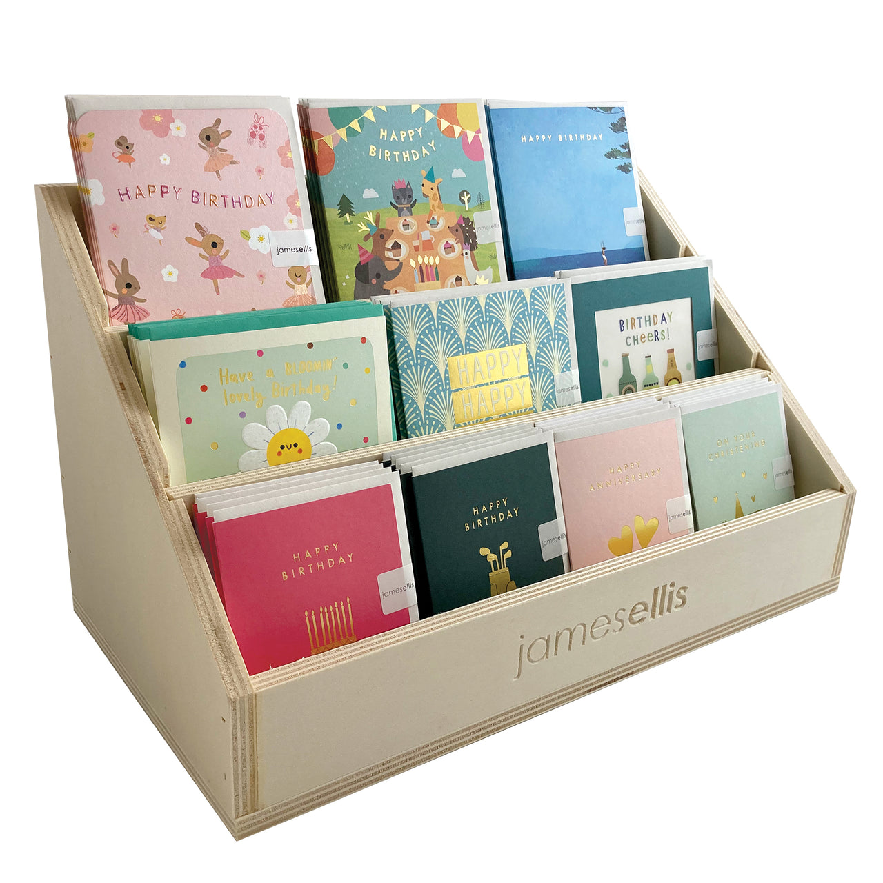 Wooden Display Box for Cards & Notebooks - 43cm wide (FREE with £200+ orders)