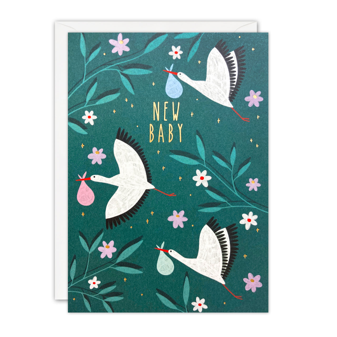 J4122 - New Baby Storks Sunbeams Card