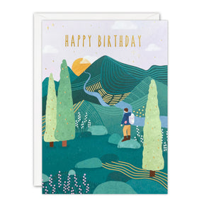 J4146 - Mountain Walk Birthday Sunbeams Card