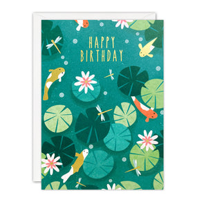 J4148 - Koi Pond Birthday Sunbeams Card