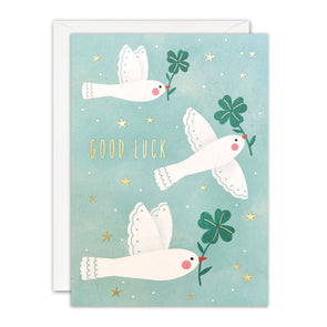 J4193 - Good Luck Birds Sunbeams Card