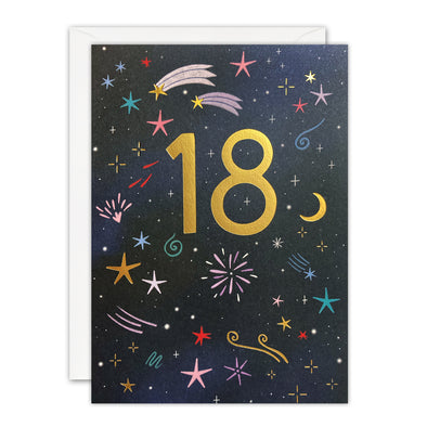 J4277 - Age 18 Fireworks Sunbeams Card