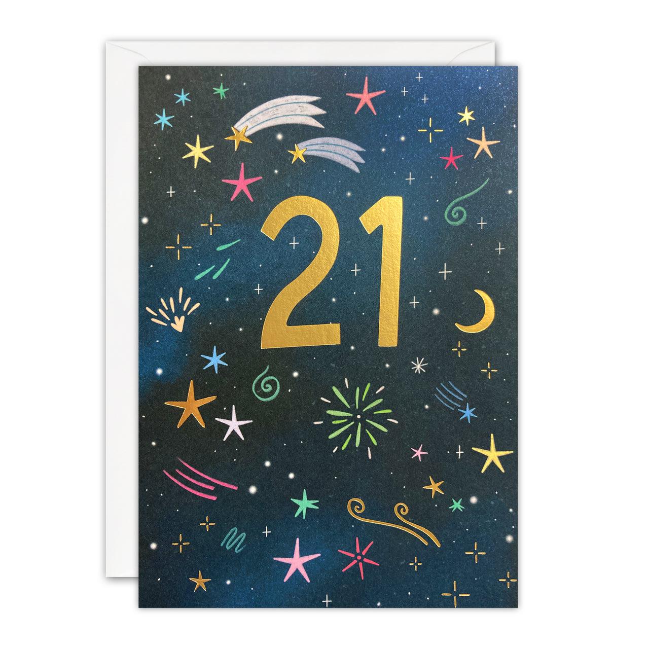 J4278 - Age 21 Fireworks Sunbeams Card
