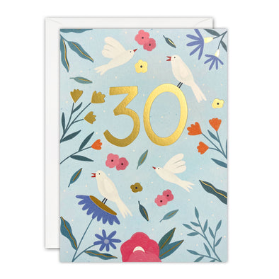 J4279 - Age 30 Birds Sunbeams Card