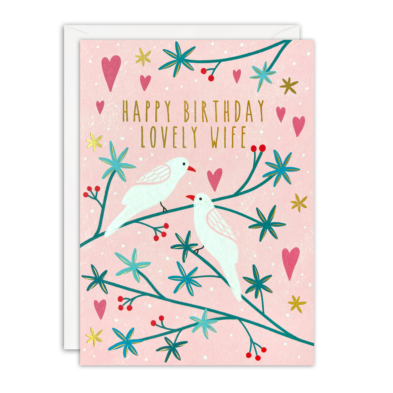 J4503 - Wife Birthday Birds Sunbeams Card