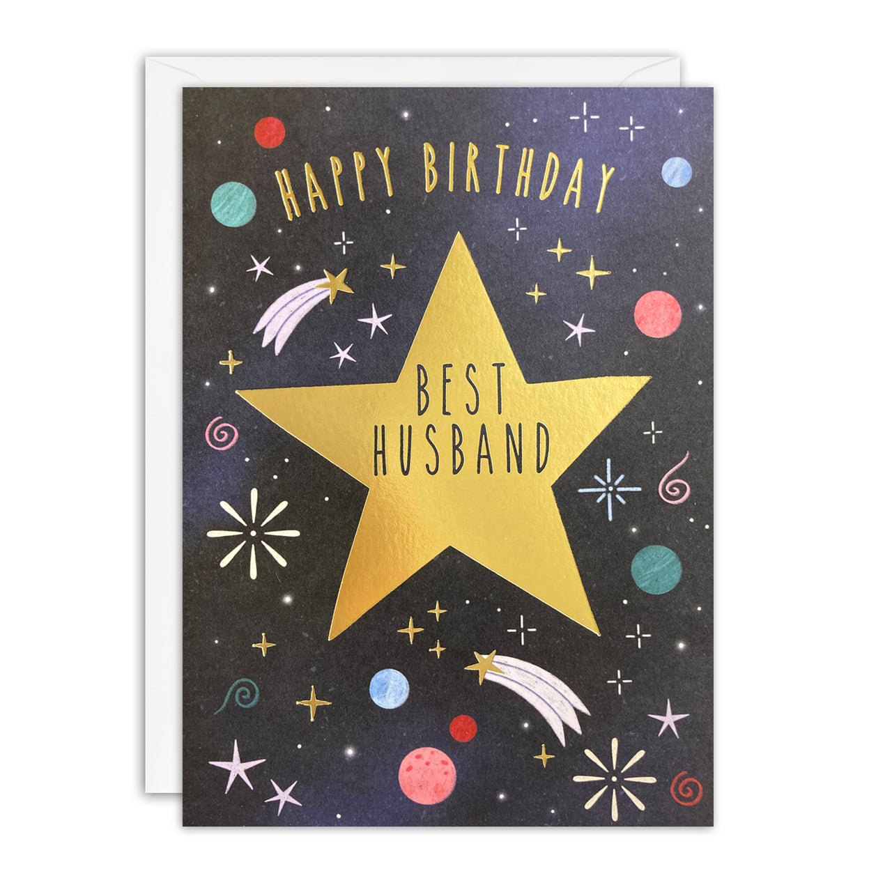 J4504 - Husband Birthday Star Sunbeams Card