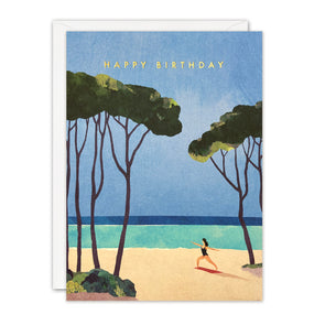 K4491 - Beach Yoga Birthday Offshore Card