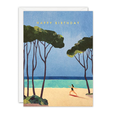 K4491 - Beach Yoga Birthday Offshore Card