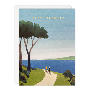 K4639 - Cycling by the Sea Birthday Offshore Card