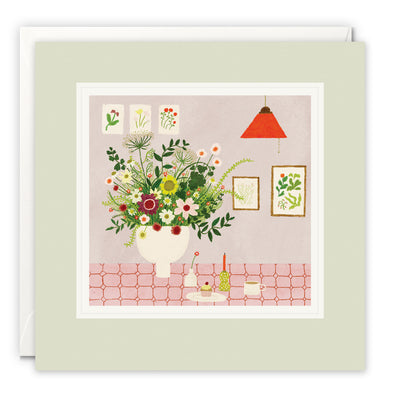 L4187 - Pink Table with Flowers Paintworks Card