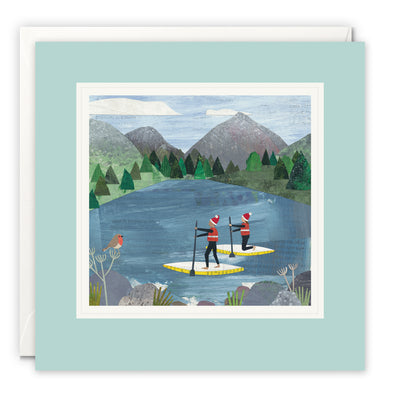 L4372 - Christmas Paddleboarders Paintworks Card