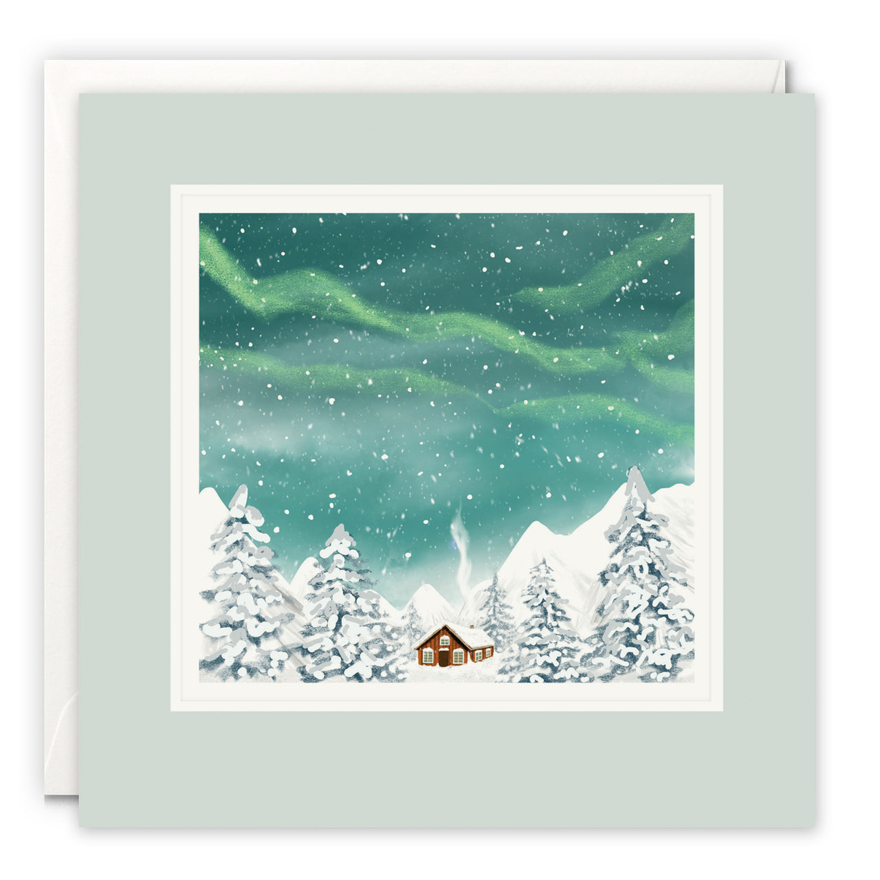 L4669 - Cabin Under a Winter Sky Paintworks Card