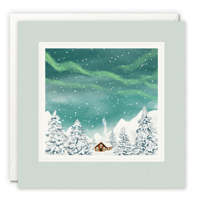 L4669 - Cabin Under a Winter Sky Paintworks Card