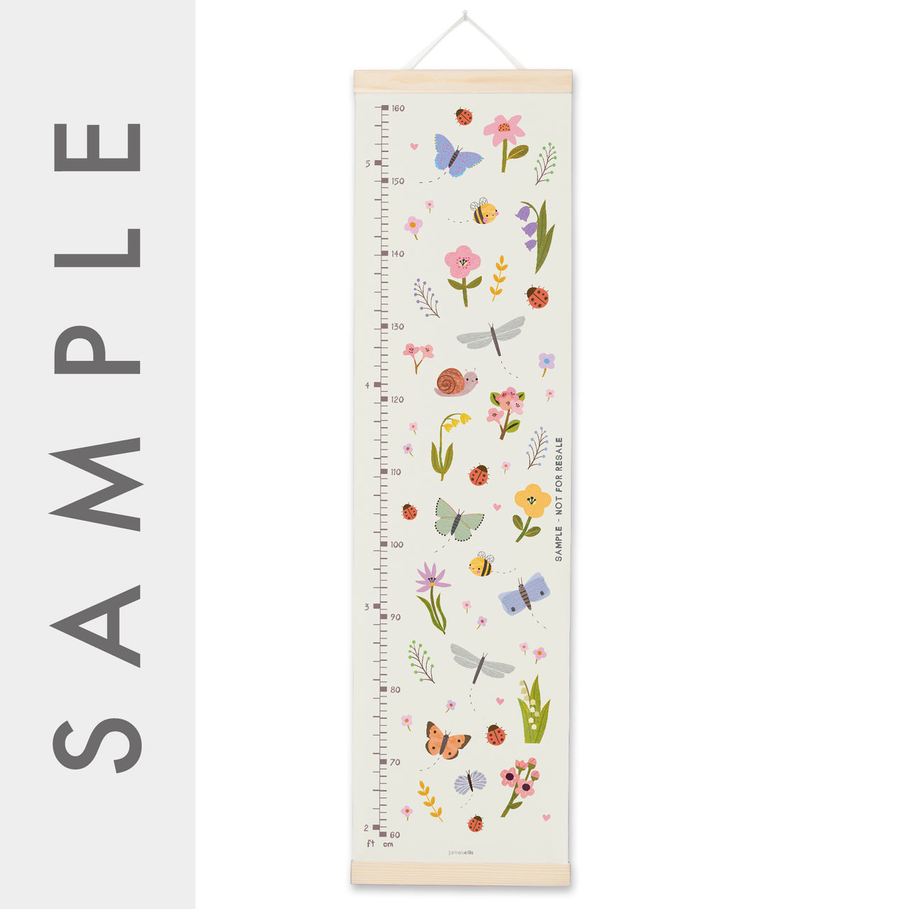 MBHC4473S - Butterflies and Flowers Height Chart SAMPLE