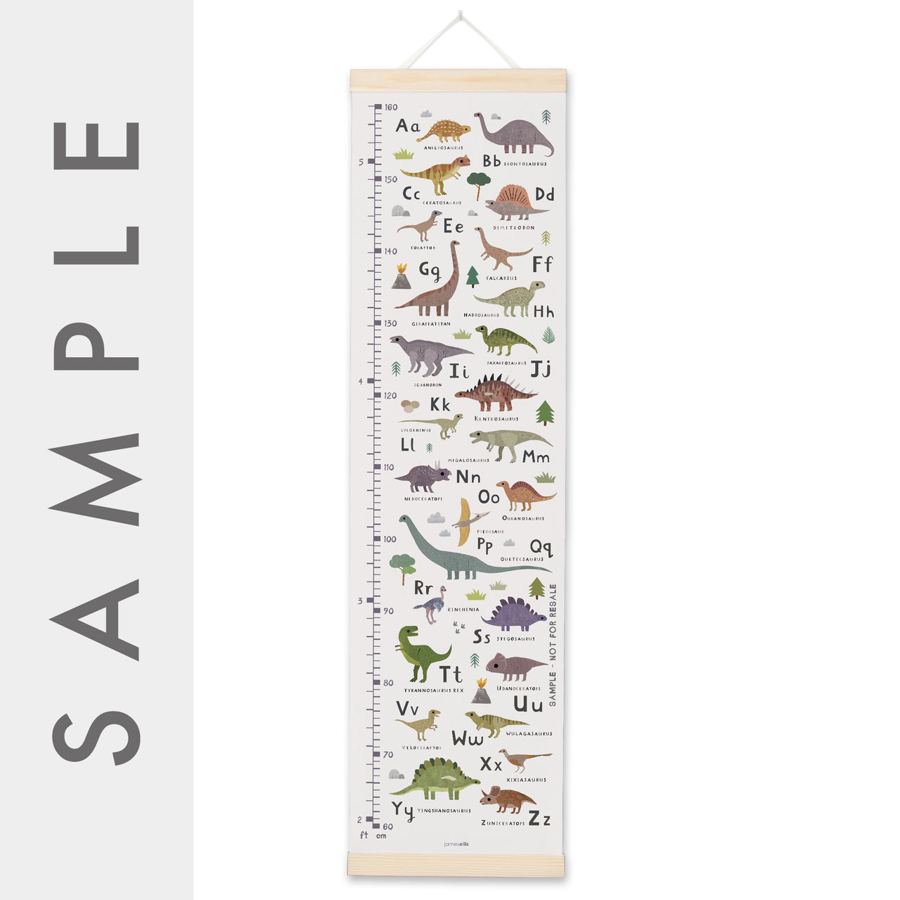 MBHC4747S - Dinosaur Alphabet Height Chart SAMPLE