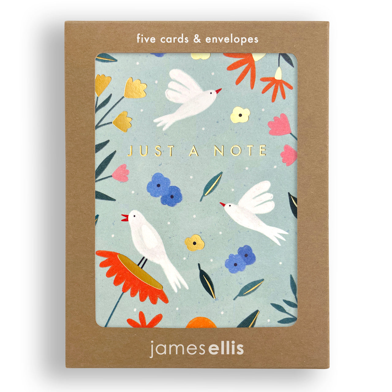 MQ4453 - Just a Note Birds and Flowers Minnows pk of 5 cards