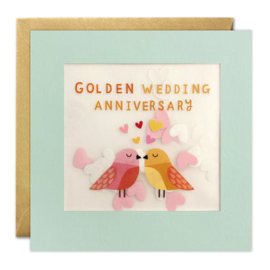 PP4326 - Golden Anniversary Birds Paper Shakies Card