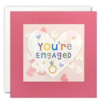 PP4335 - You’re Engaged Heart Paper Shakies Card