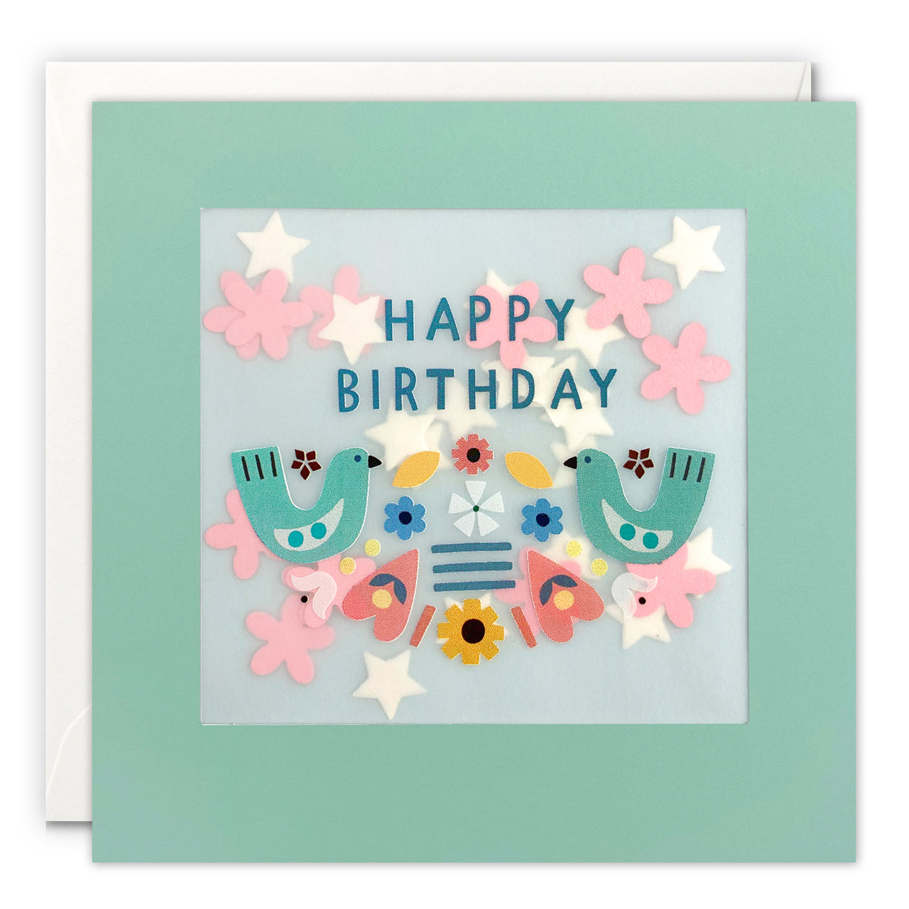 PP4344 - Birthday Birds Paper Shakies Card