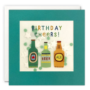 PP4345 - Birthday Beer Bottles Paper Shakies Card
