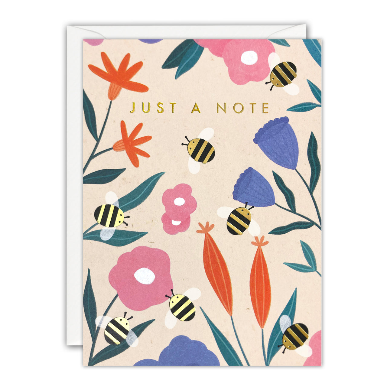 Q4451 - Just a Note Bees and Flowers Minnows Card