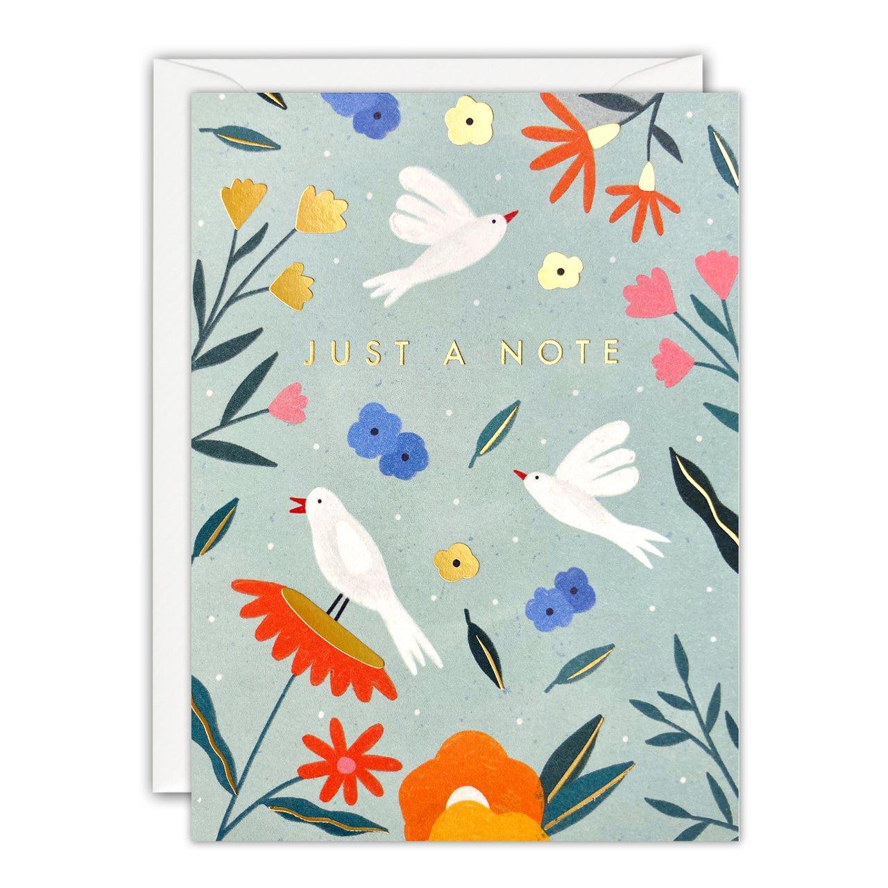 Q4453 - Just a Note Birds and Flowers Minnows Card