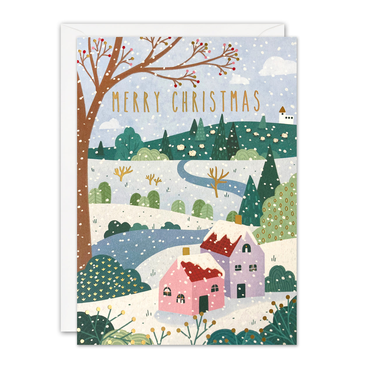 RJ4377 - Houses Christmas Sunbeams Card