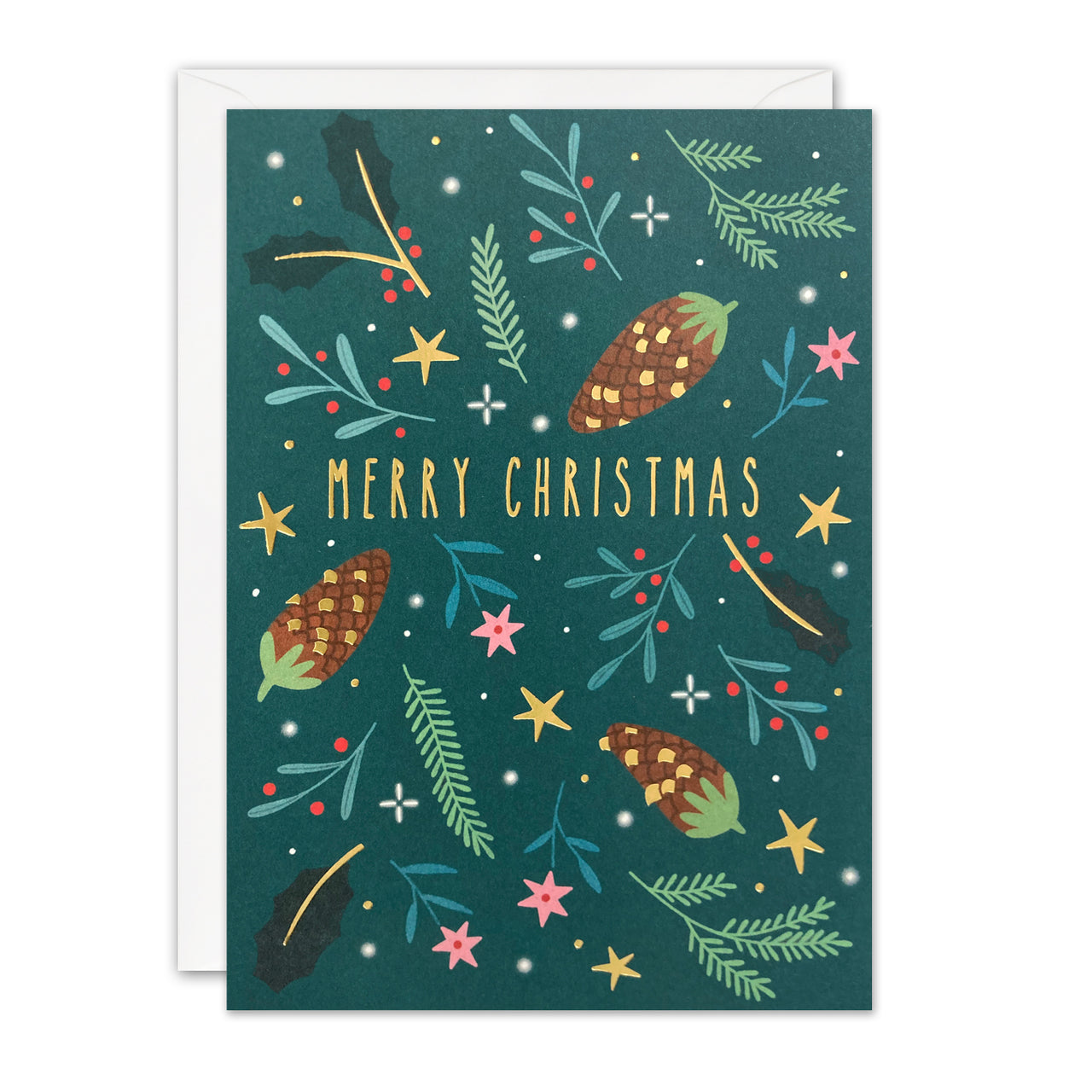 RJ4378 - Pine Cones Christmas Sunbeams Card