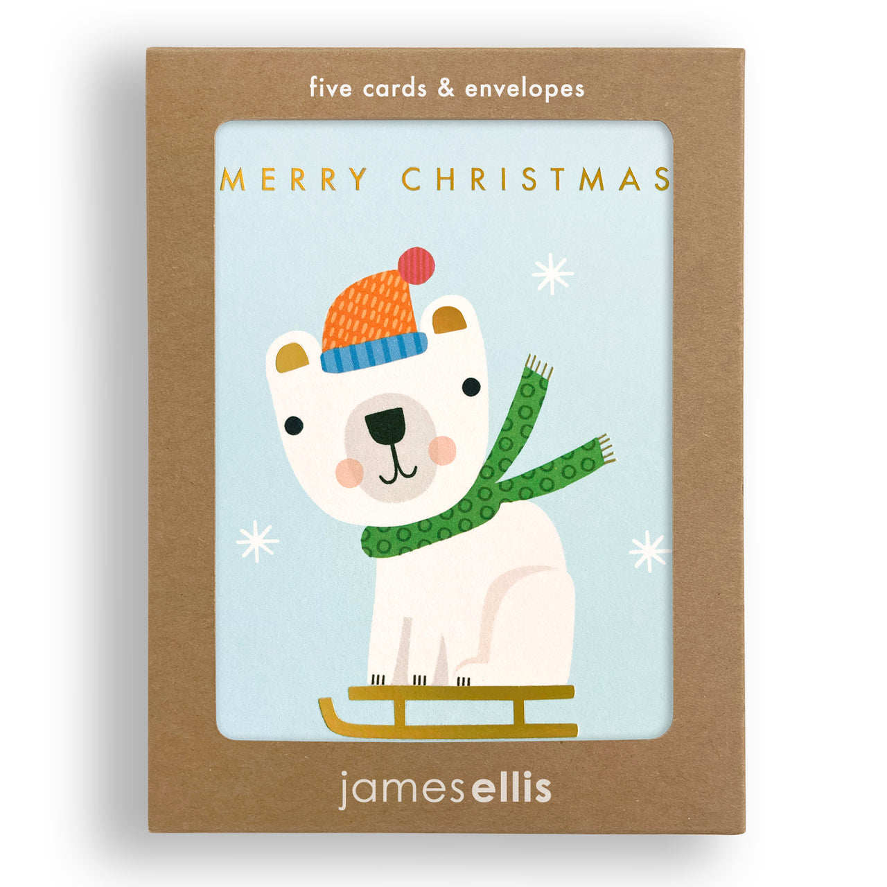 RMQ4364 - Polar Bear Christmas Minnows pk of 5 cards