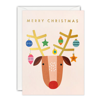 RQ4365 - Reindeer with Baubles Christmas Minnows Card