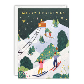 RQ4381 - Skiing Christmas Minnows Card