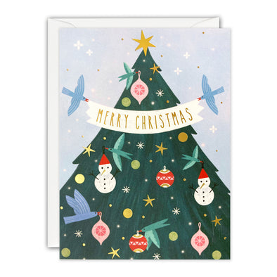 RQ4382 - Tree with Birds Christmas Minnows Card