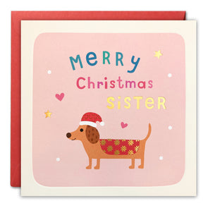 RT4680 - Sister Dachshund Christmas Square Peg Card