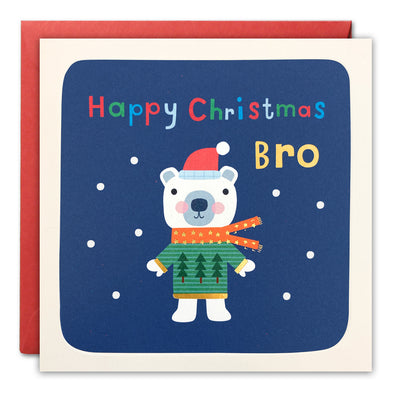 RT4681 - Bro Polar Bear Christmas Square Peg Card