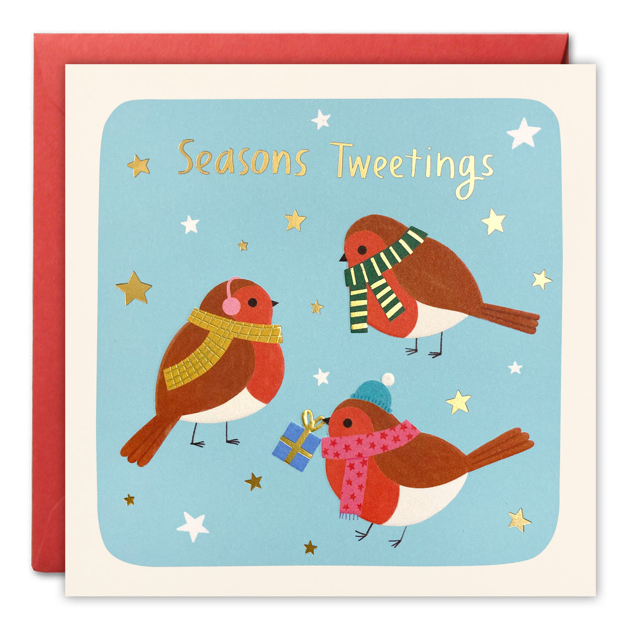 RT4914 - Seasons Tweetings Christmas Square Peg Card
