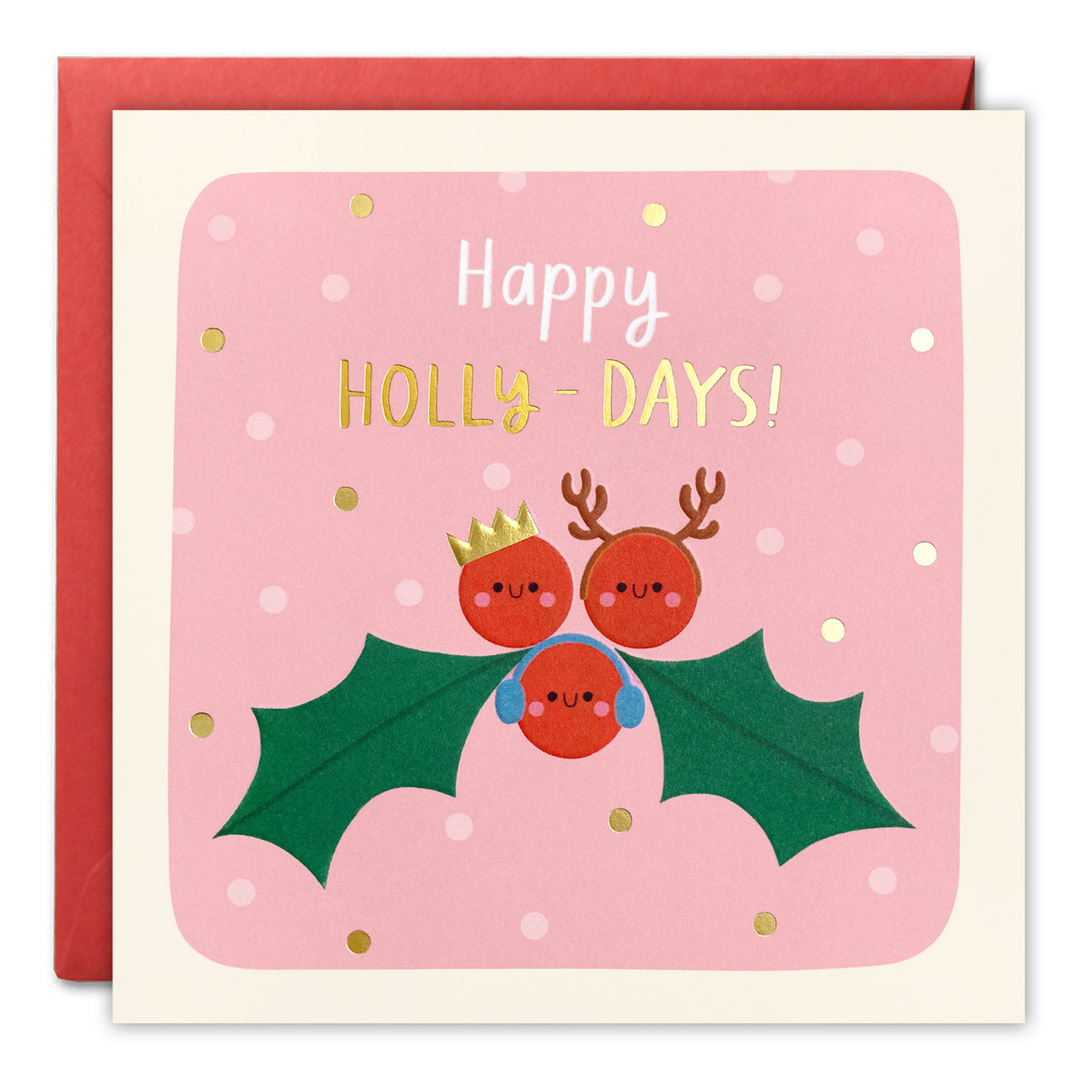 RT4916 - Happy Holly Days Christmas Square Peg Card
