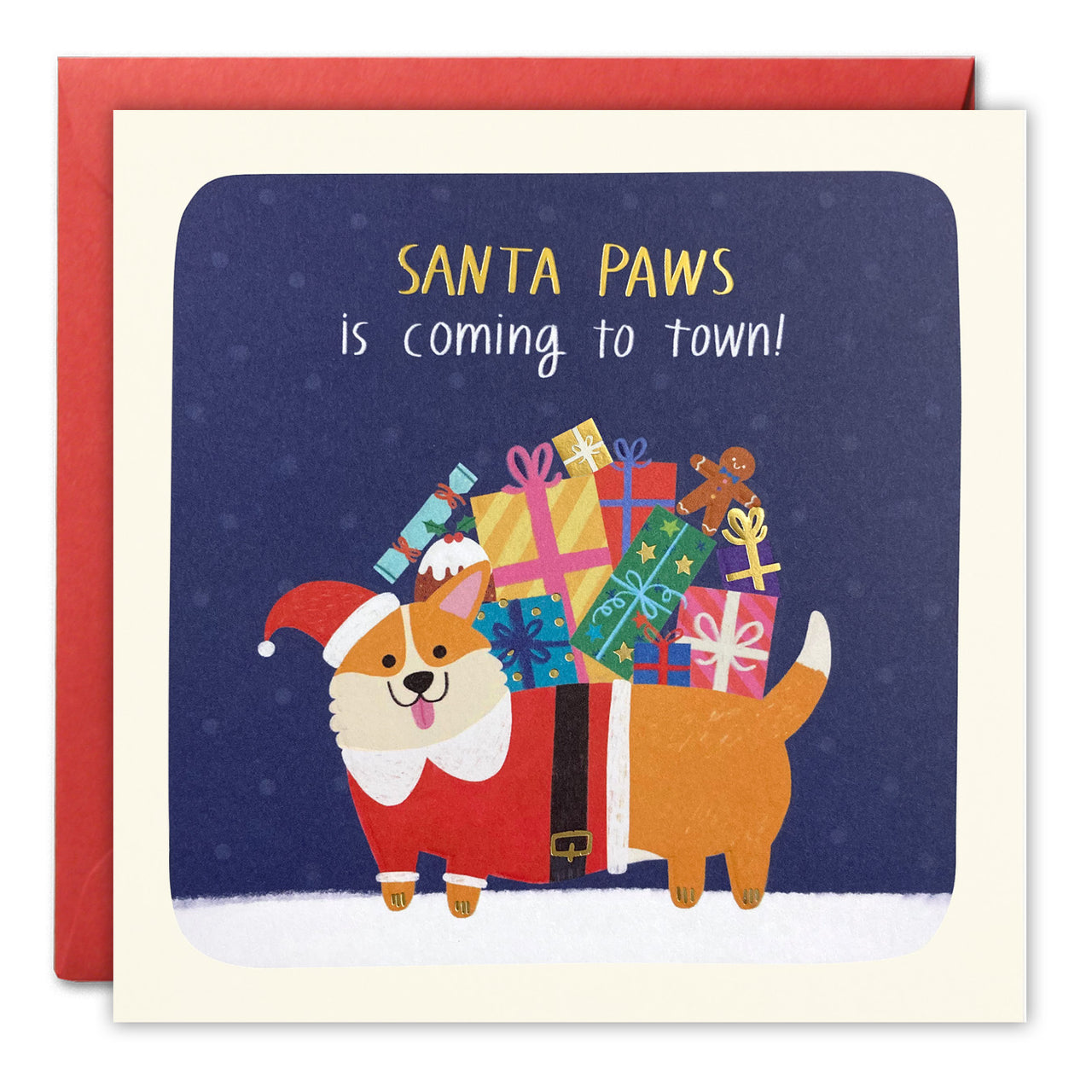 RT4920 - Santa Paws Dog Christmas Square Peg Card