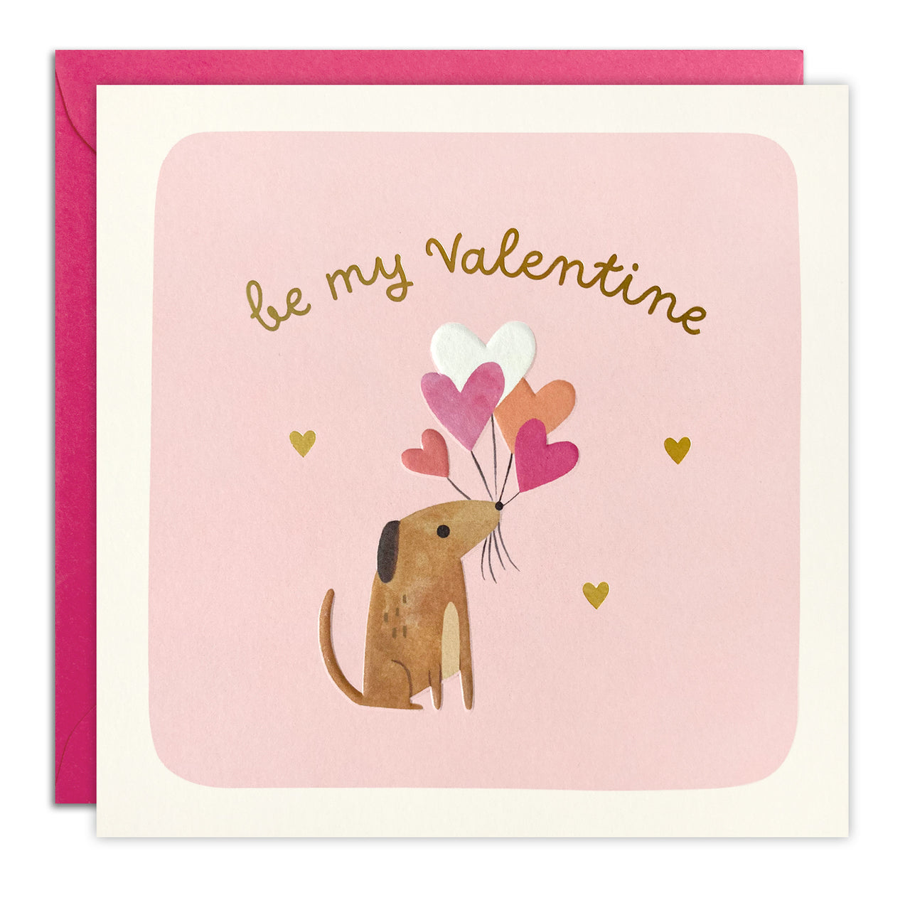 T4753 - Valentine's Day Dog and Balloons Square Peg Card