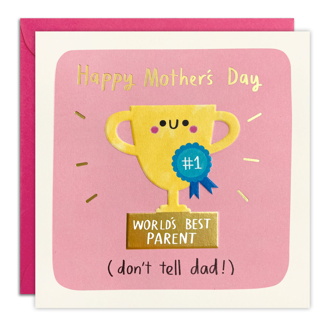 T4754 - Mother's Day Best Parent Trophy Square Peg Card