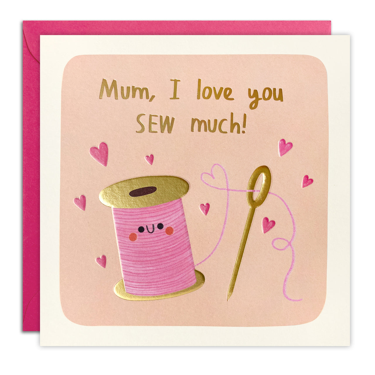 T4756 - Mum I Love You Sew Much Square Peg Card