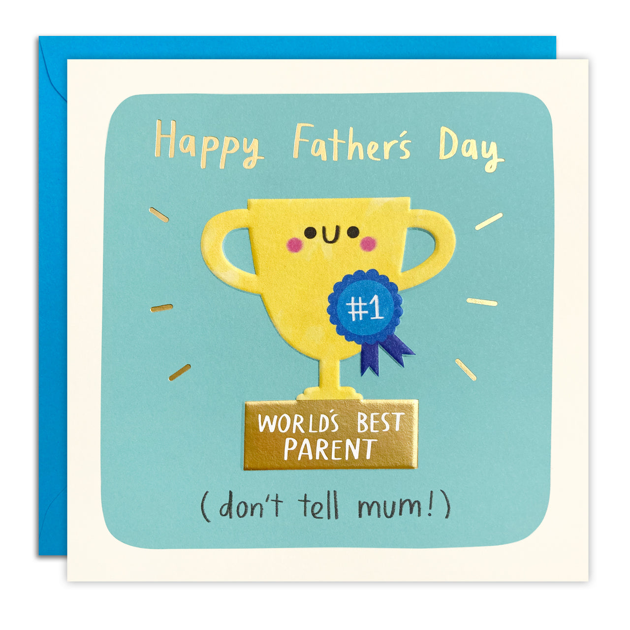 T4758 - Father's Day Best Parent Trophy Square Peg Card