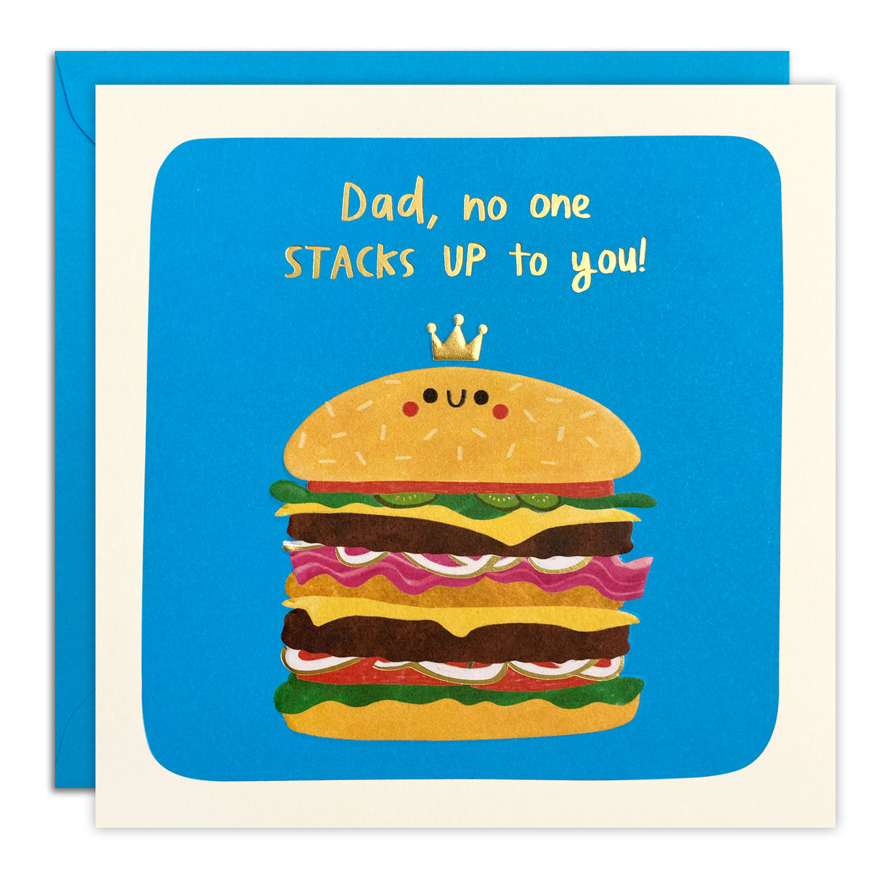 T4761 - Dad Burger Stack Square Peg Card
