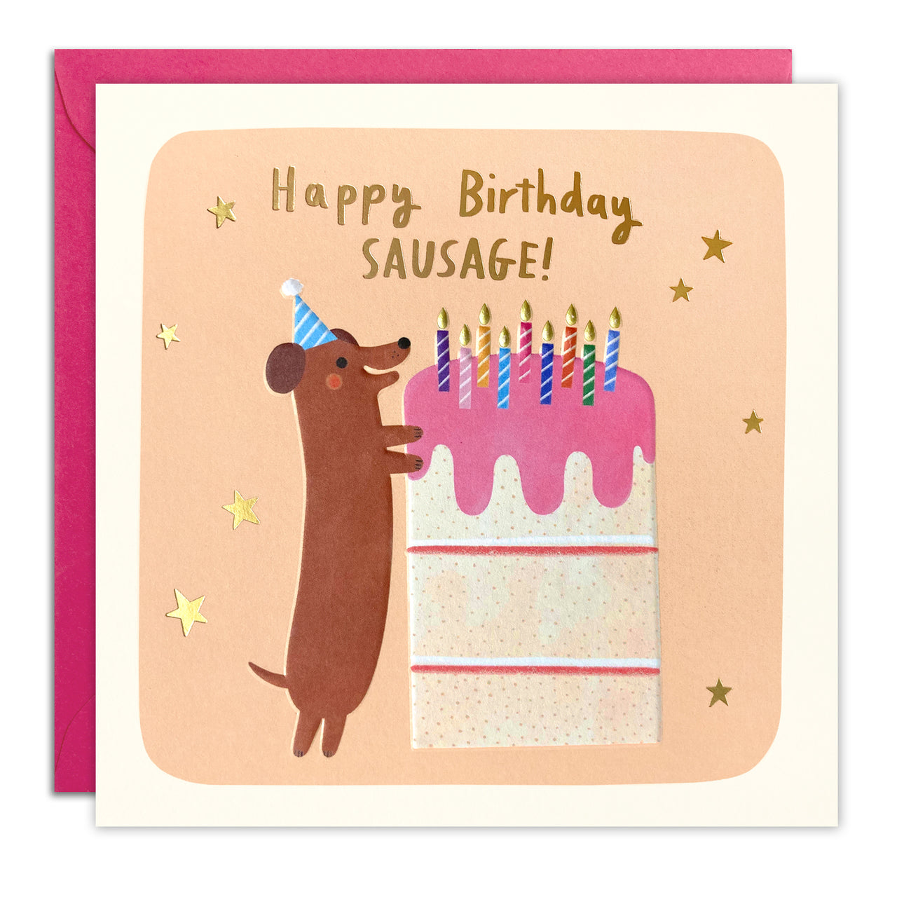 T4768 - Happy Birthday Sausage Square Peg Card