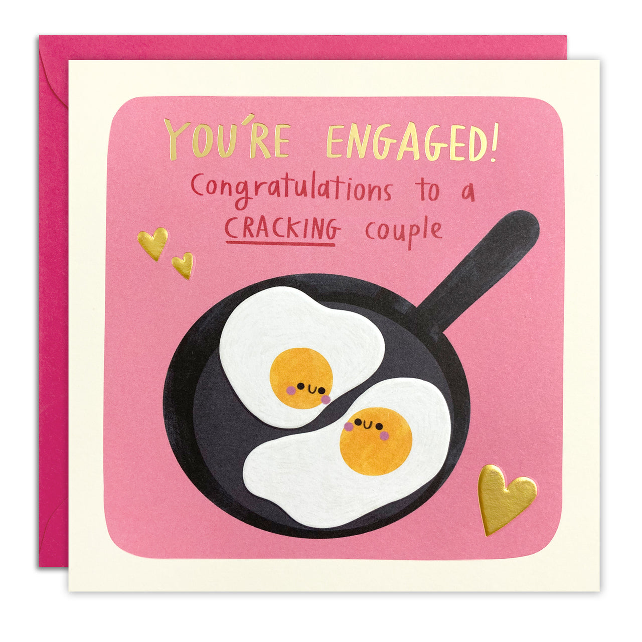 T4775 - Cracking Couple Engagement Square Peg Card