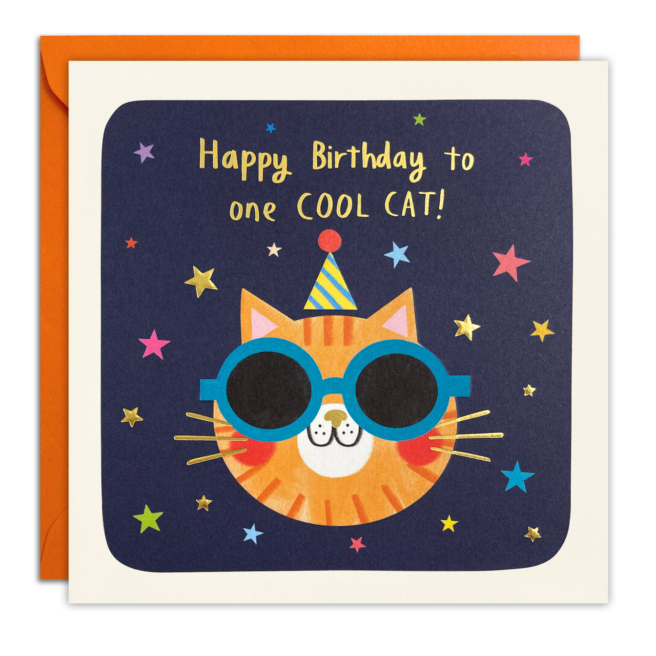 T4804 - Cool Cat Birthday Square Peg Card