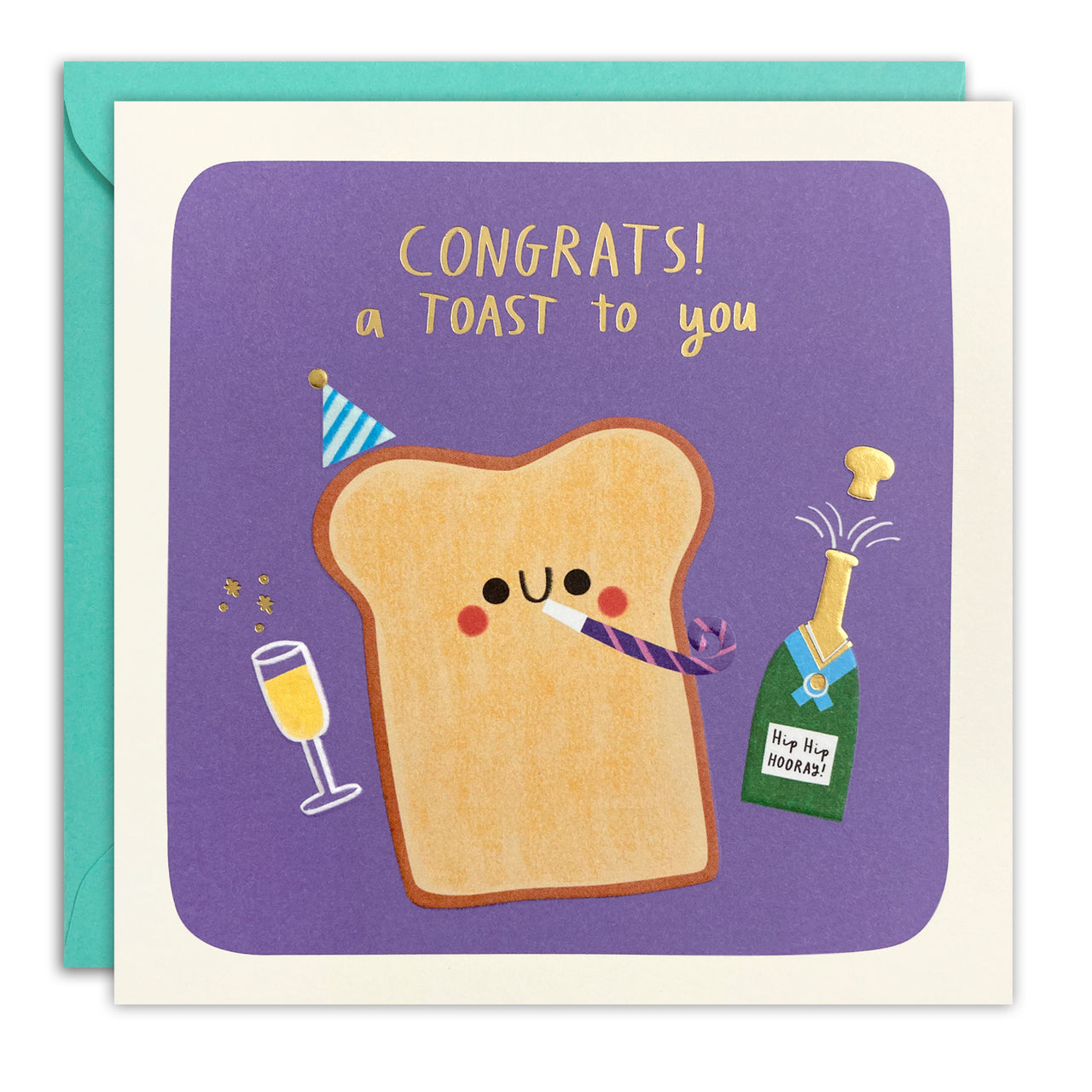 T4809 - Toast to You Congratulations Square Peg Card