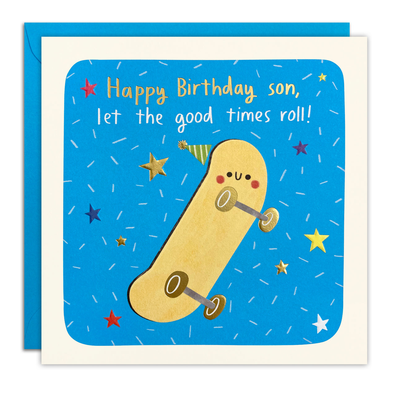 T4813 - Son Skateboard Birthday Square Peg Card