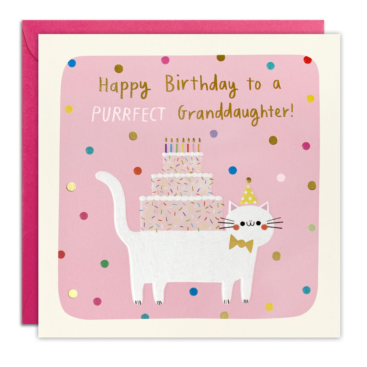 T4814 - Purrfect Granddaughter Birthday Square Peg Card